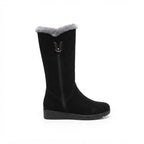 Women's Fur-Lined Knee High Boots with Side Zip