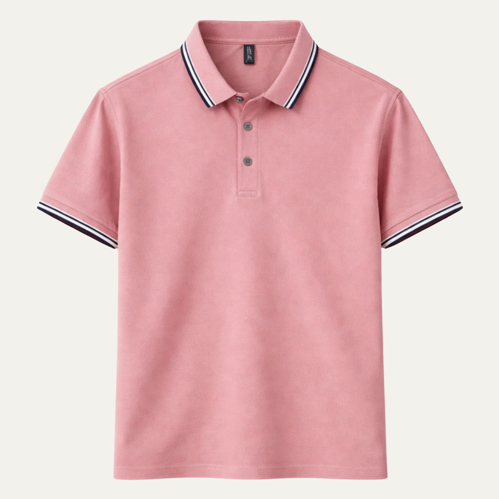 Men's cotton piqué polo shirt with contrast tipping