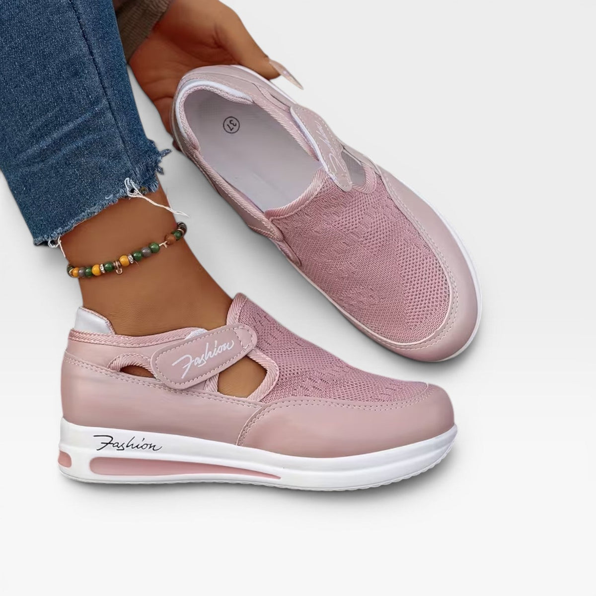 Women's Velcro Platform Walking Trainers — view 2