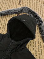 Men's fleece-lined hooded parka jacket