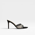Women's Crystal Embellished Suede Stiletto Mules