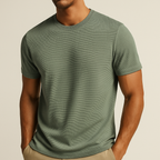 Men's waffle-knit relaxed fit crew neck T-shirt