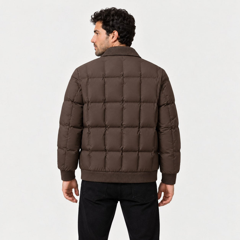 Men's Quilted Jacket in Espresso | Yarm – back view