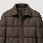 Men's Quilted Jacket in Espresso | Yarm – detail view