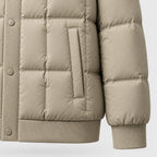 Men's Quilted Jacket in Khaki | Yarm – detail view