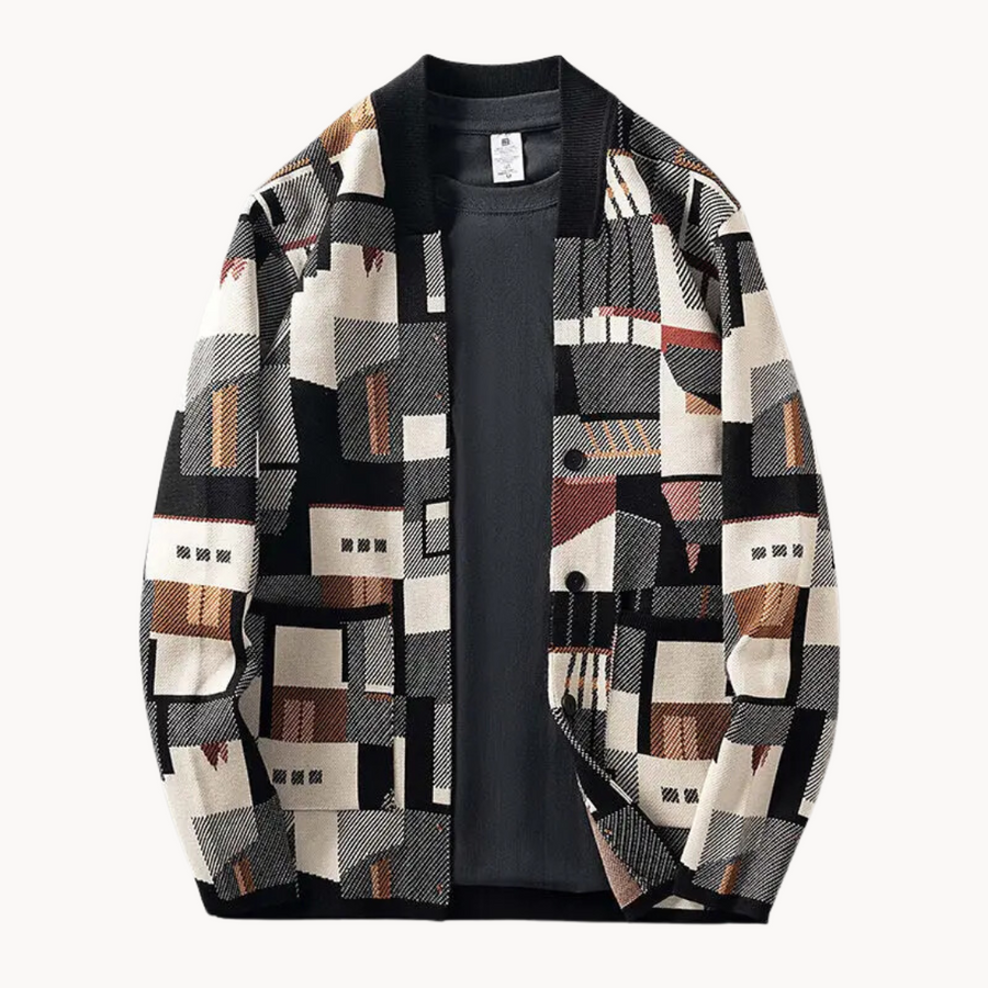 Men's Abstract Knit Cardigan | Faye