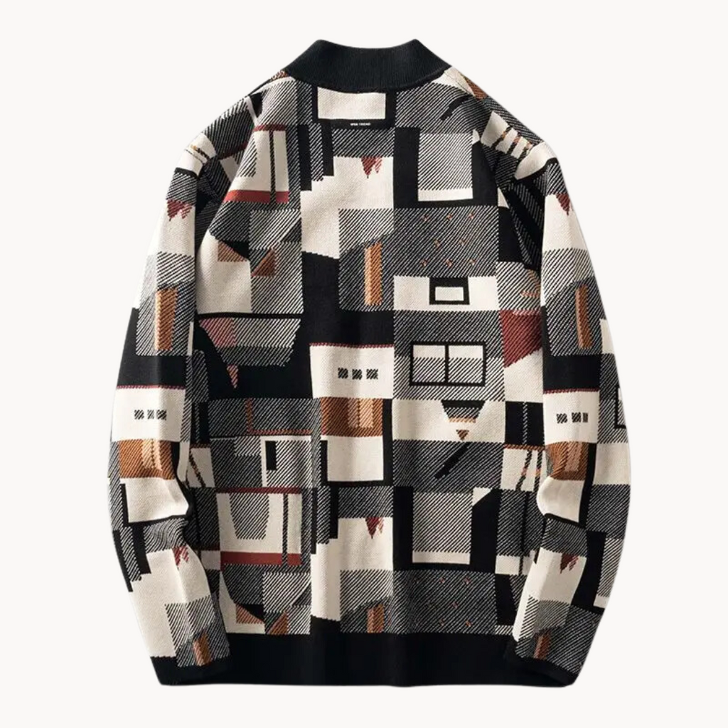 Men's Abstract Knit Cardigan | Faye