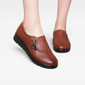Women's Leather Moccasins with Zip Detail — view 2