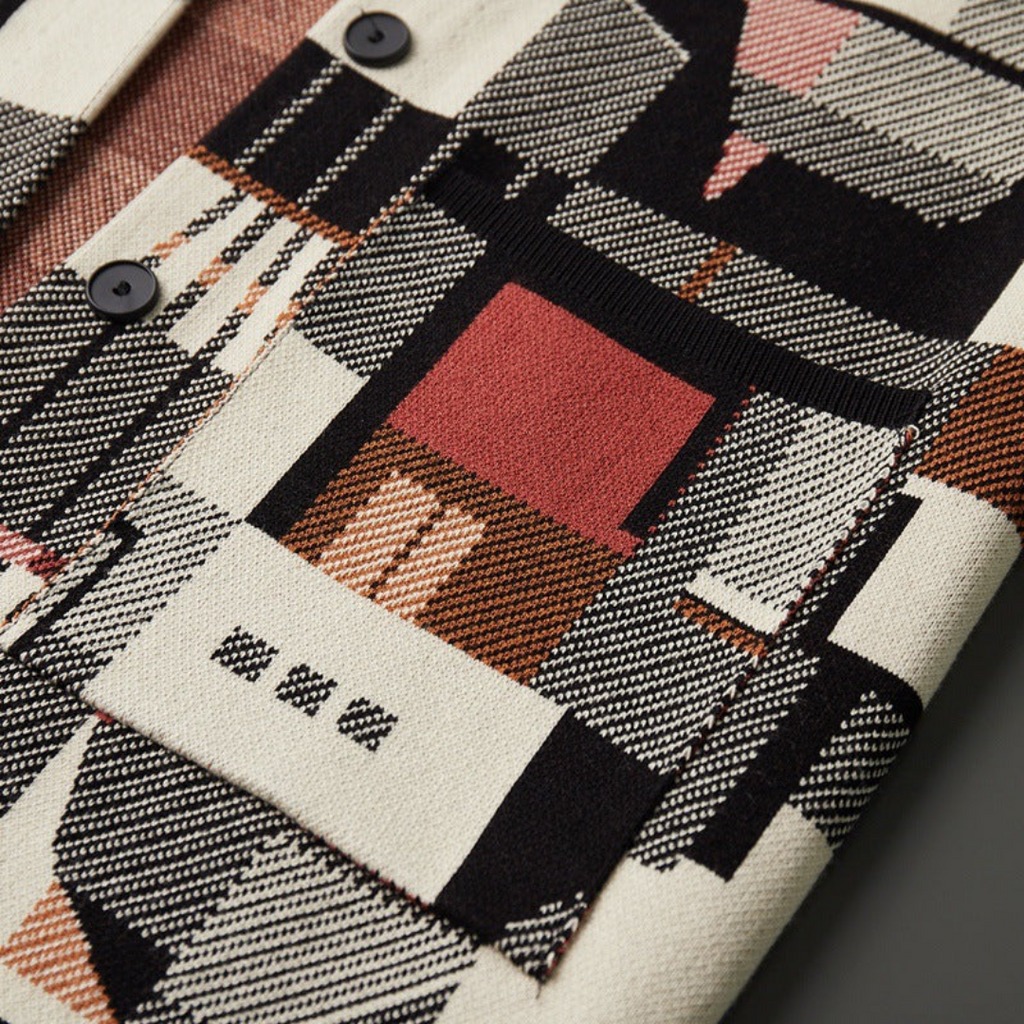 Men's Abstract Knit Cardigan | Faye