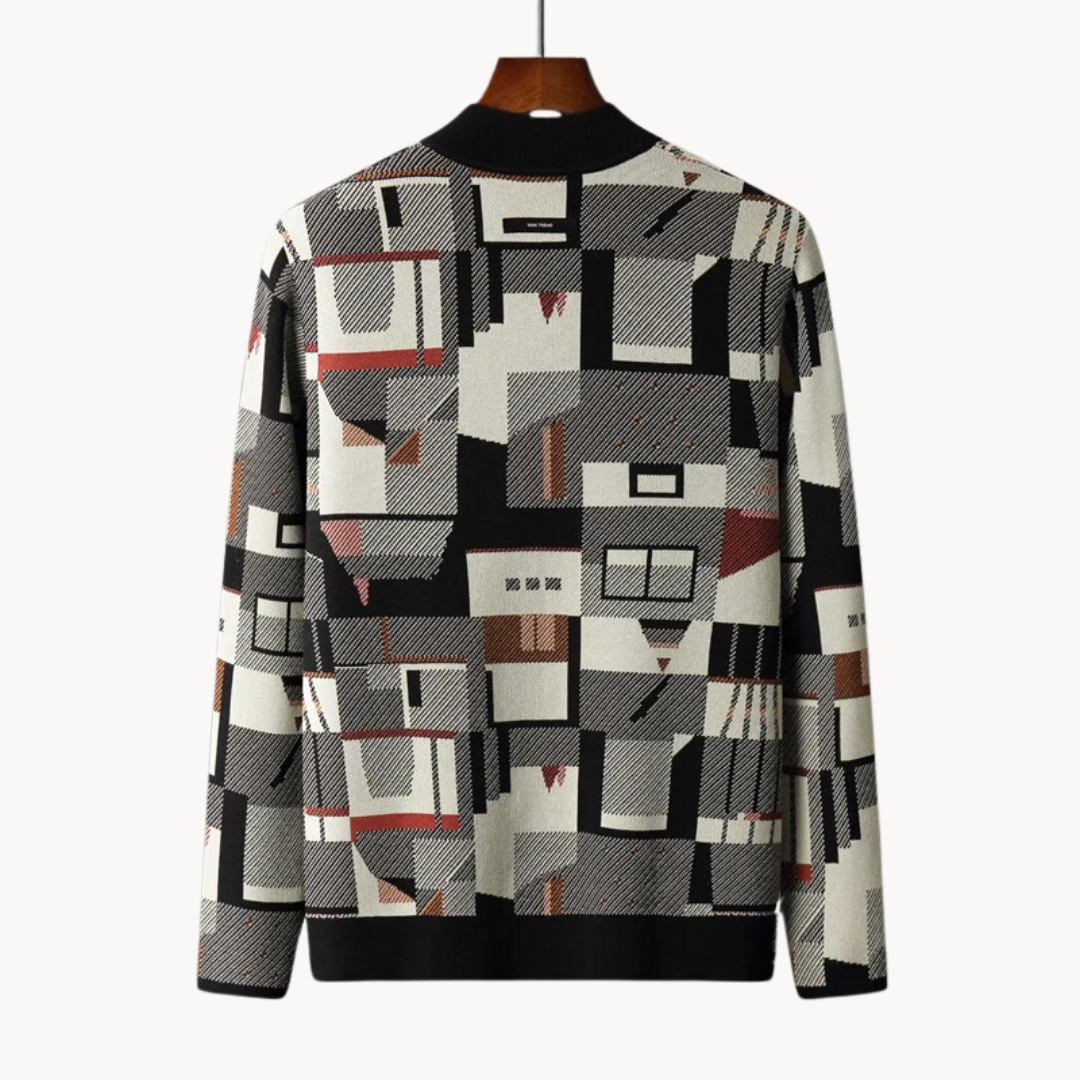 Men's Abstract Knit Cardigan | Faye