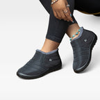 Women's Waterproof Quilted Ankle Boots with Fur Lining — view 12
