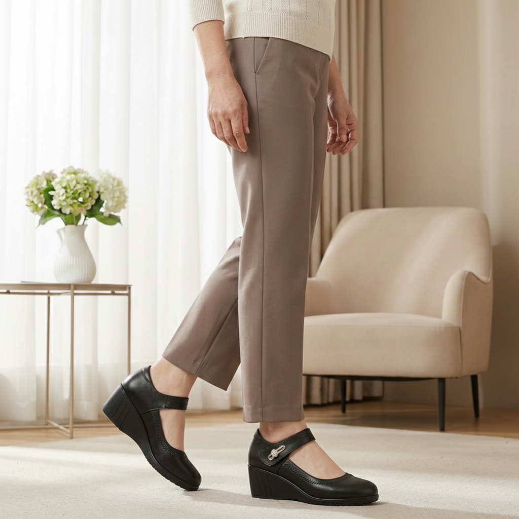 Women's Leather Mary Jane Mid Heel Shoes — view 6