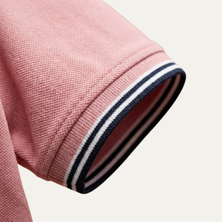 Men's cotton piqué polo shirt with contrast tipping