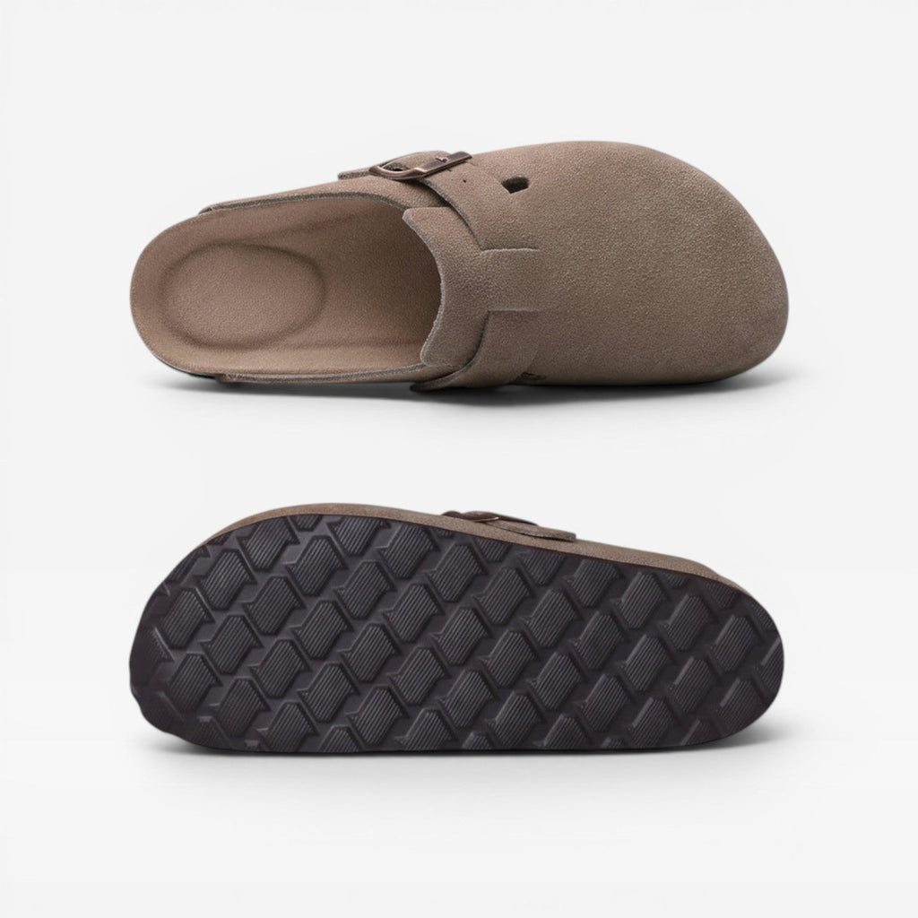 Women's Suede Clogs with Cork Sole — view 13