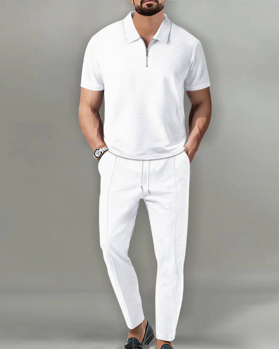 Men's Zip Polo Two-Piece Set – Zante
