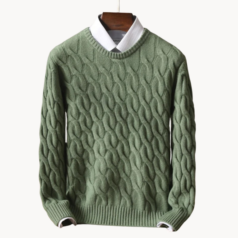Men's Honeycomb Stitch Wool Jumper | Thaddeus
