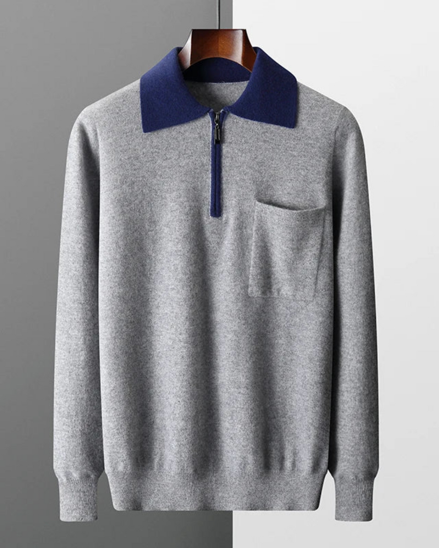 Men's Cashmere Zip Polo Shirt – Castelle