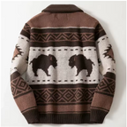 Men's Patchwork Reindeer Knit Jacket | Mountridge