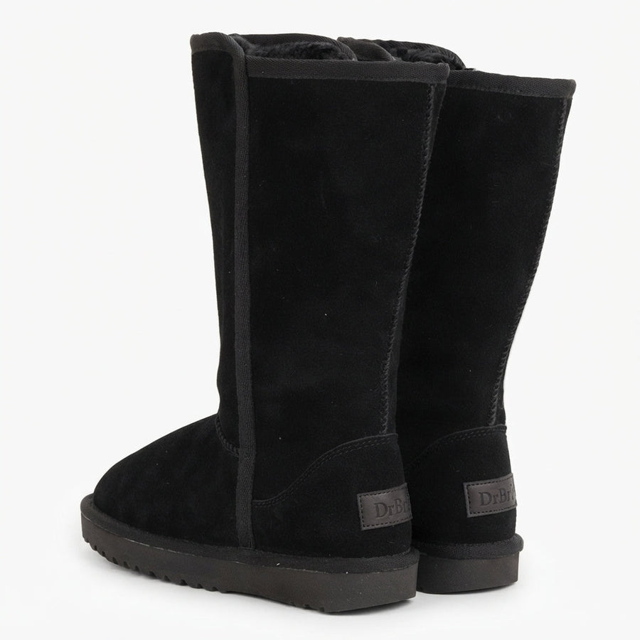 Women's Fleece-Lined Knee High Winter Boots, Suede Effect — view 3