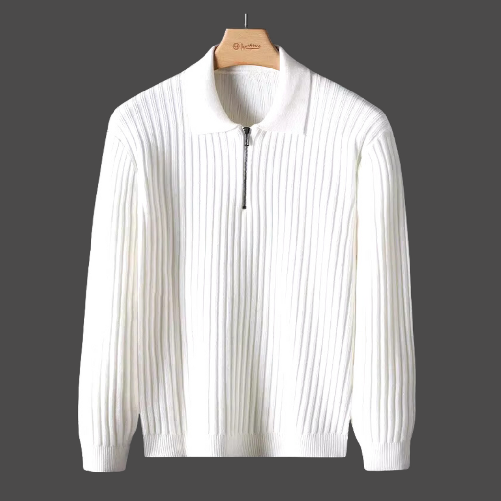 Men's Ribbed Quarter-Zip Jumper | Eamon