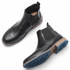 Men's Wingtip Brogue Chelsea Boots, Non-Slip Sole — view 3