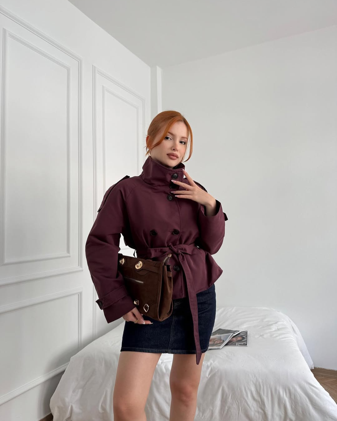Trench-coat court à ceinture pour femme | Selworthy