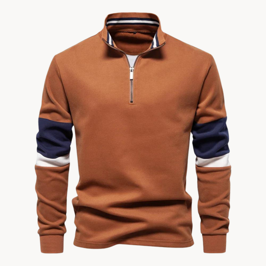 Men's Striped Quarter-Zip Jumper | Sultan