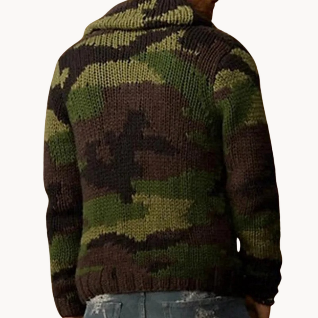 Men's Camo Print Shawl Cardigan | Recon