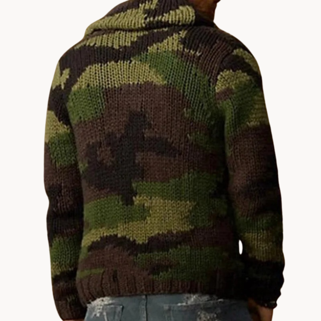 Men's Camo Print Shawl Cardigan | Recon