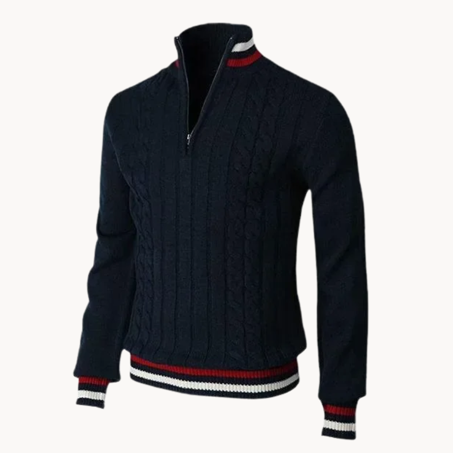 Men's Cable Knit Quarter-Zip Jumper | Carlisle