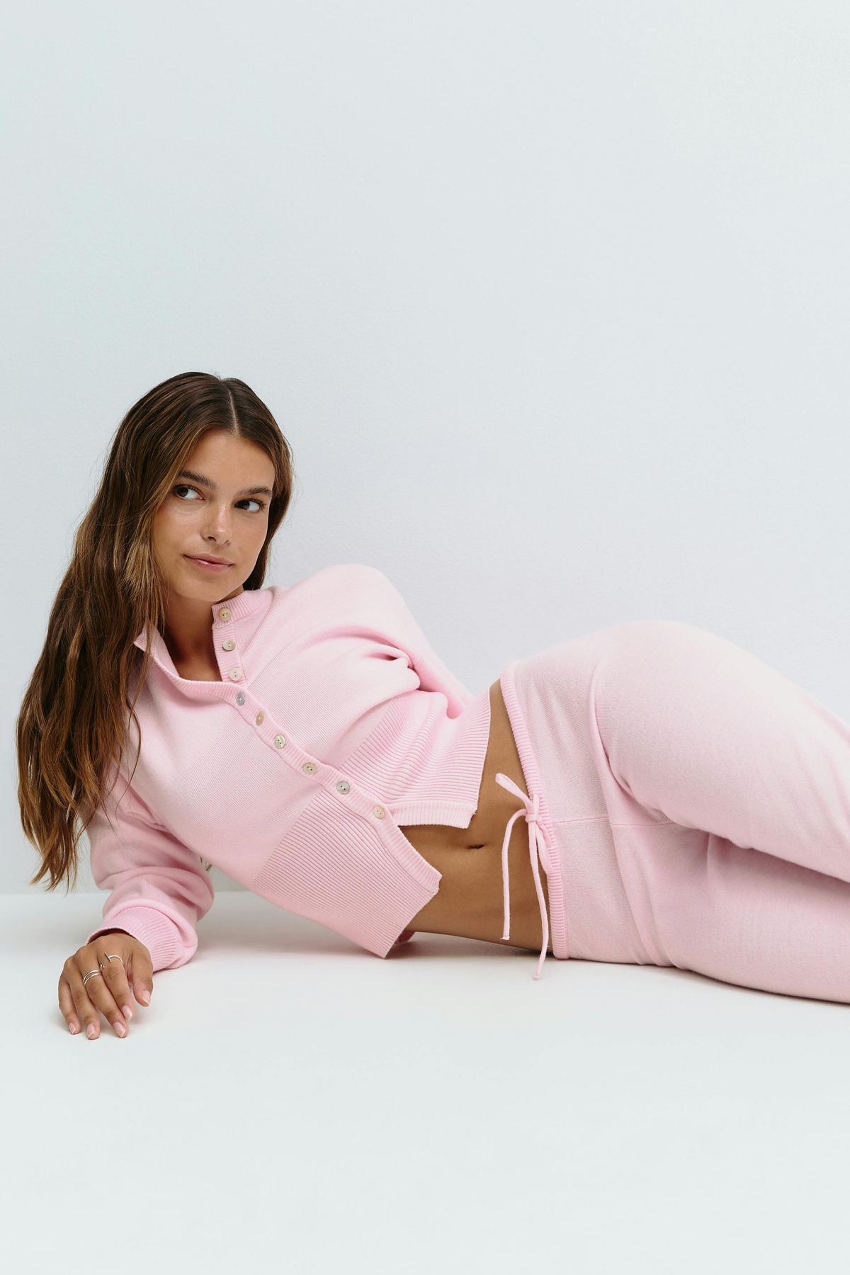 Women's Knitted Cropped Top & Trouser Co-ord Set — view 2