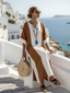 Calindra | Short Sleeve Color Block Relaxed Maxi Dress