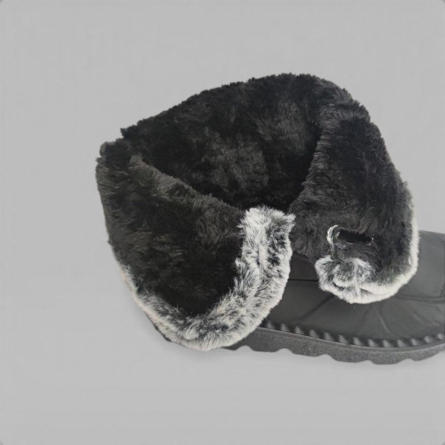 Women's Waterproof Quilted Snow Boots with Faux Fur — view 4