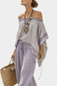 Zandrel | Elegant Off-Shoulder Top & Wide-Leg Striped Pants