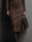 Ava | Suede Midi Dress