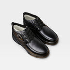 Men's Fleece-Lined Leather Lace-Up Boots with Buckle — view 8