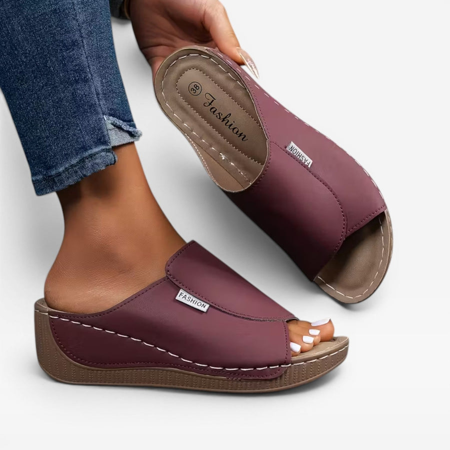 Women's Cushioned Wedge Slider Sandals — view 10