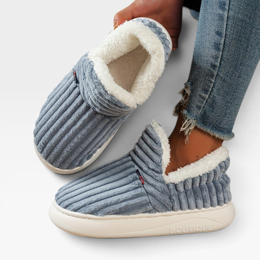 Women's Corduroy Slipper Boots with Fleece Lining — view 7