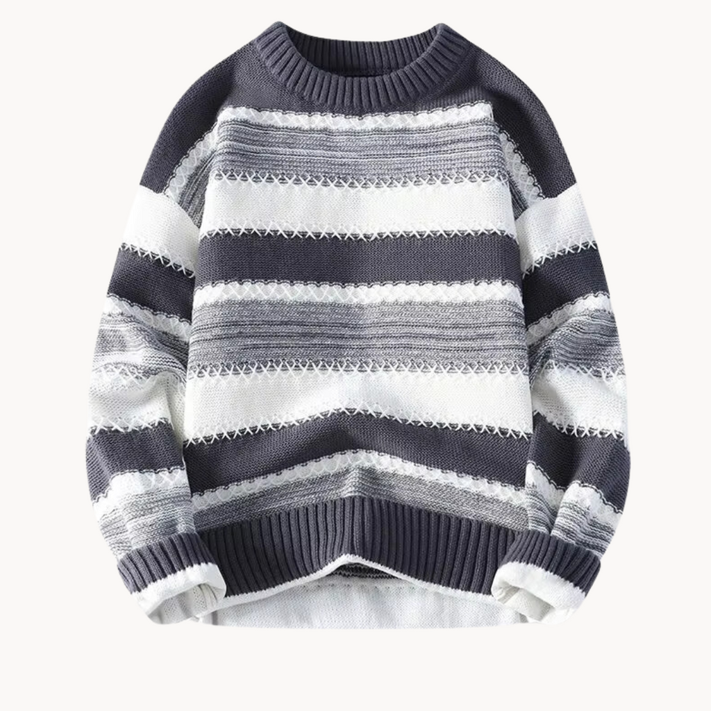 Men's Striped Crew Neck Jumper | Jaro