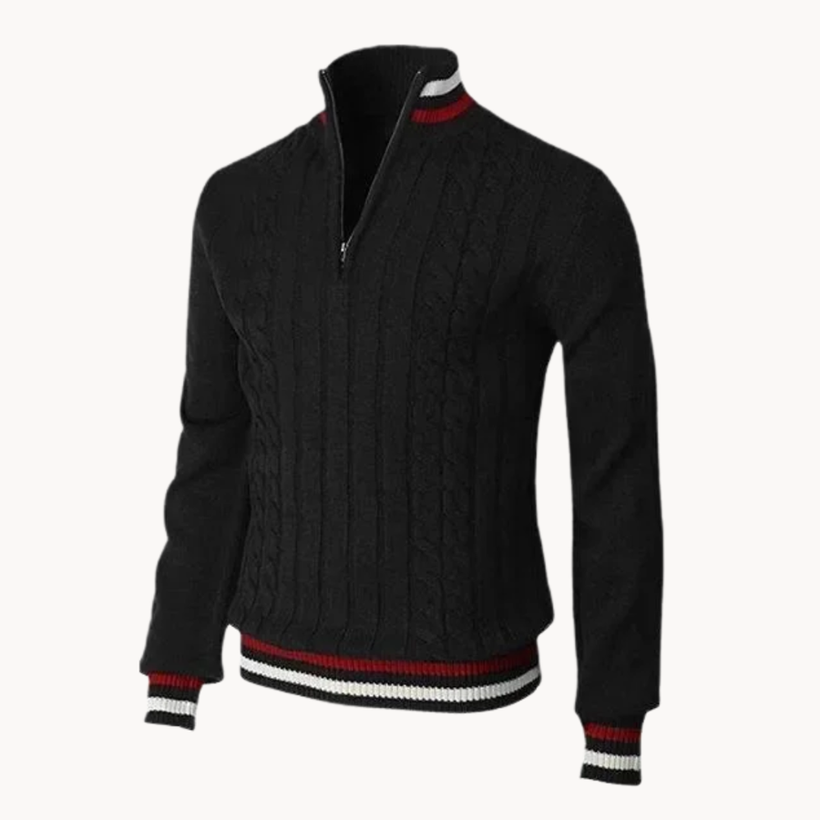 Men's Cable Knit Quarter-Zip Jumper | Carlisle