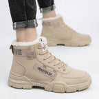 Men's Fur-Lined Lace-Up Combat Boots, Chunky Sole — view 3