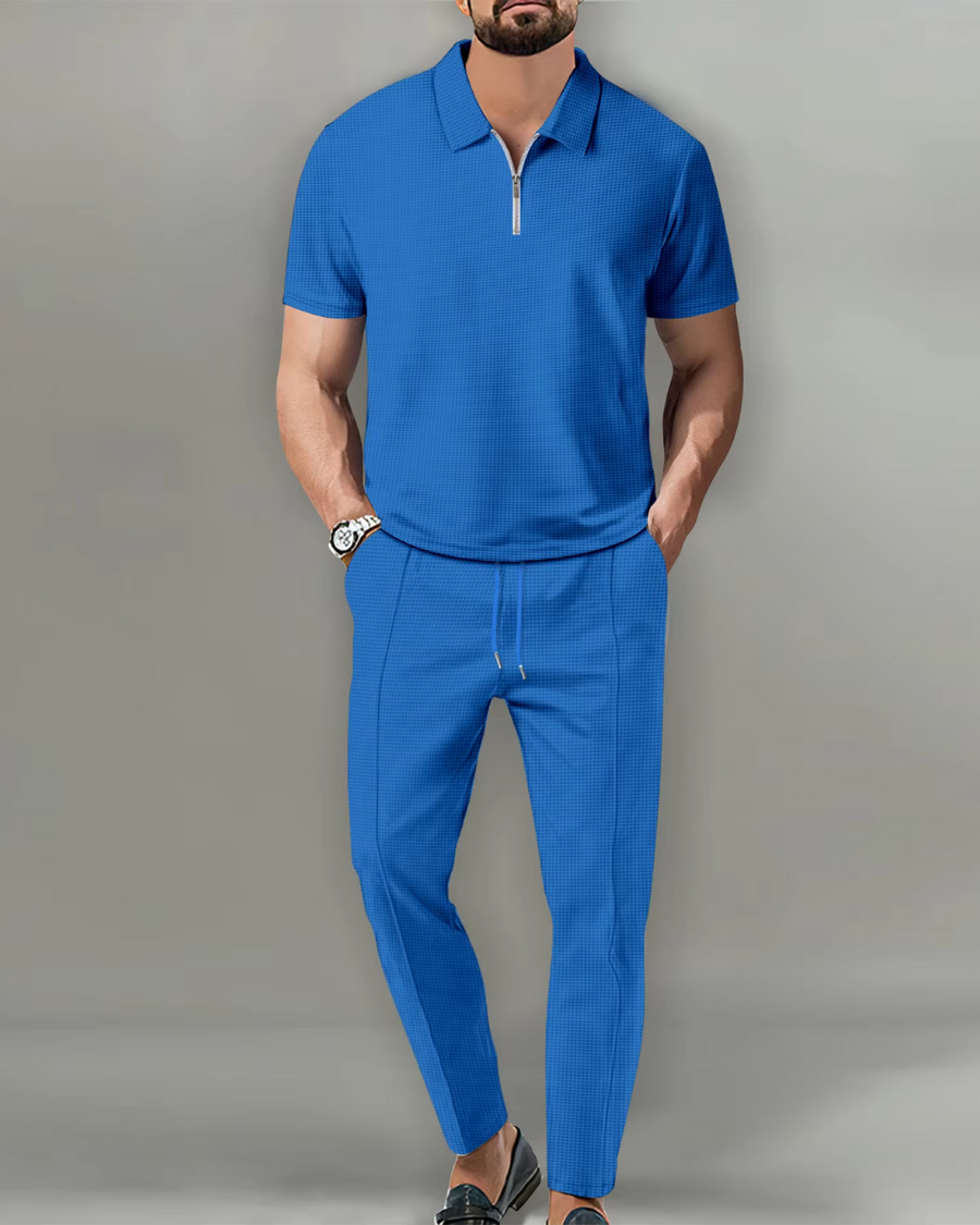 Men's Zip Polo Two-Piece Set – Zante