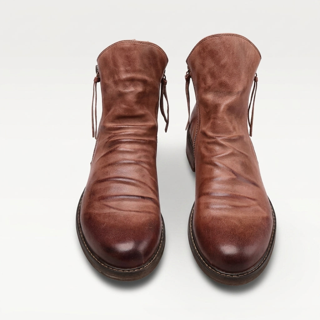 Men's Soft Leather Side-Zip Ankle Boots — view 6