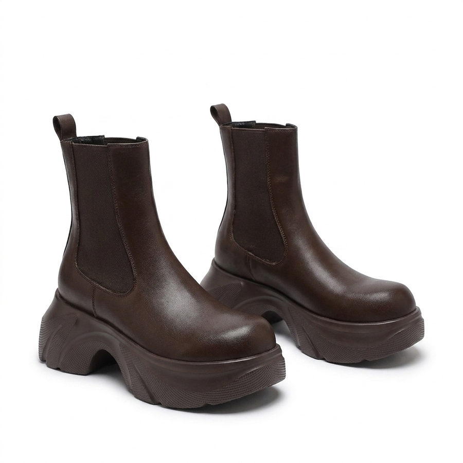 Women's Platform Chelsea Boots with Wave-Shaped Sole — view 2