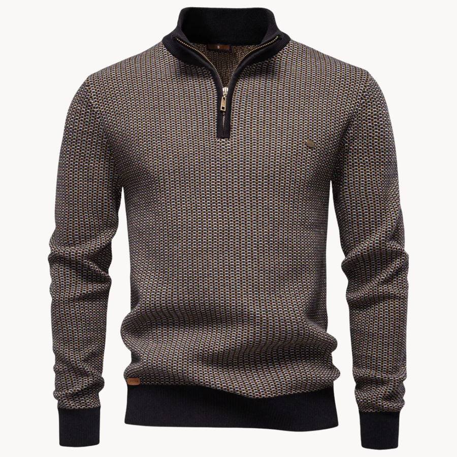 Men's Textured Quarter-Zip Jumper | Corbin