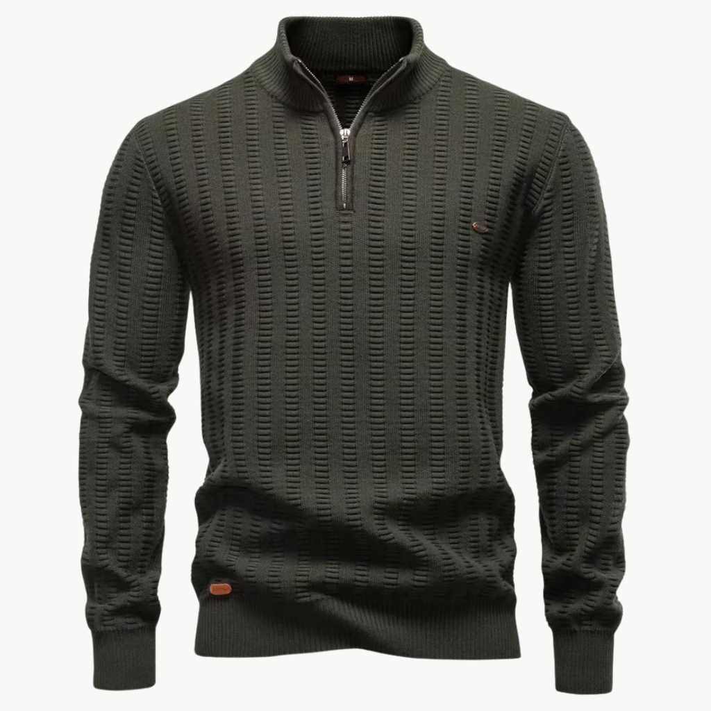 Men's Ribbed Quarter-Zip Jumper | Barrett