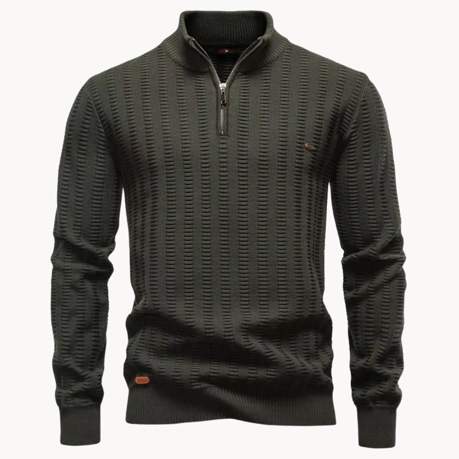 Men's Ribbed Quarter-Zip Jumper | Barrett