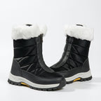 Women's Faux Fur Cuff Ankle Boots with Chunky Tread — view 3