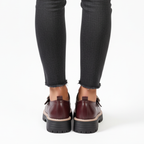 Women's Leather Monk Strap Loafers with Chunky Sole — view 4
