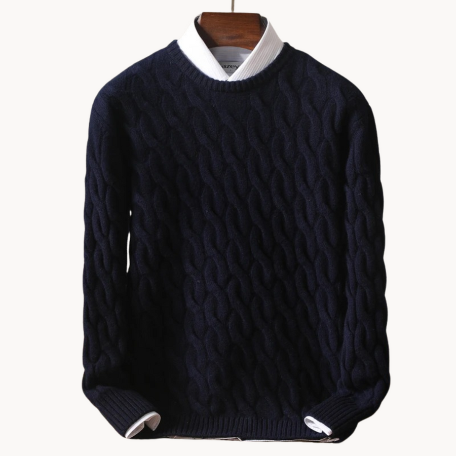 Men's Honeycomb Stitch Wool Jumper | Thaddeus